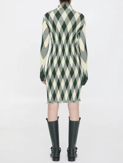 Burberry Cotton-silk Blend Dress In Green