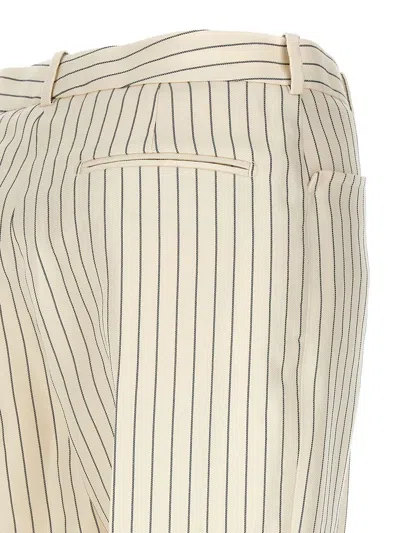 Tom Ford Striped Wool-blend Straight-leg Trousers In White/black