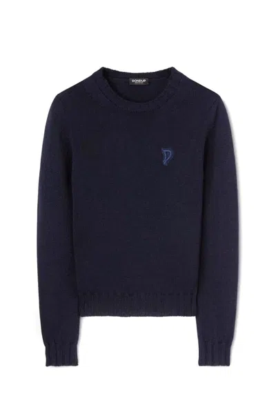 Dondup Sky Blue Knit Sweater In Sky