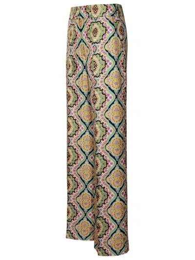 Etro Multicolor All Over Print Pants In Multicolor