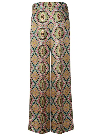 Etro Multicolor All Over Print Pants In Multicolor