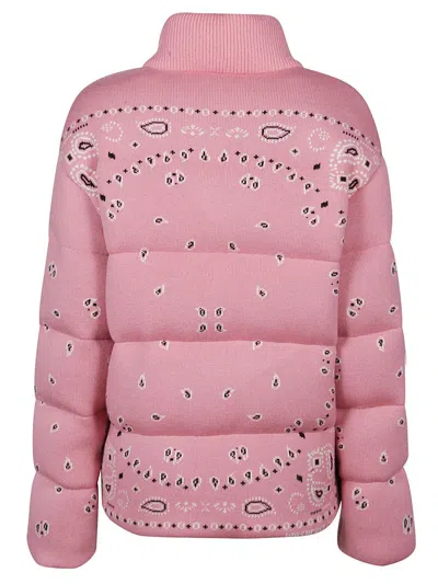 Alanui Bandana Jacquard Quilted Wool Down Jacket In Multicolor