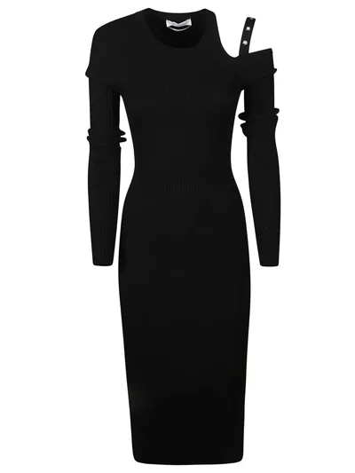 Blumarine Eyelet-embellished Cut-out Dress In Black