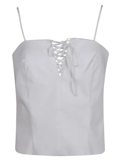 Federica Tosi Lace-up Top In White