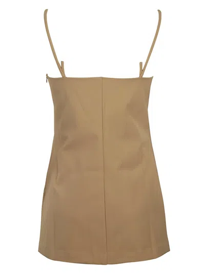 Max Mara Pelota Slip Strap Top In Brown