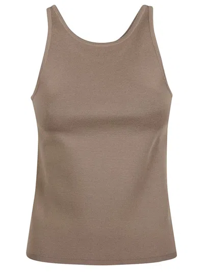 Max Mara Eliadi Ribbed Tank Top In Brown
