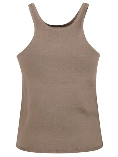 Max Mara Eliadi Ribbed Tank Top In Brown