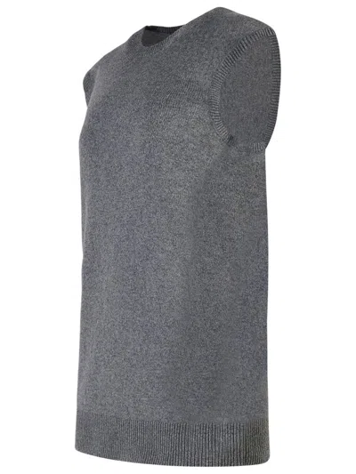 Stella Mccartney Belted Cashmere Sleeveless Sweater In Grey
