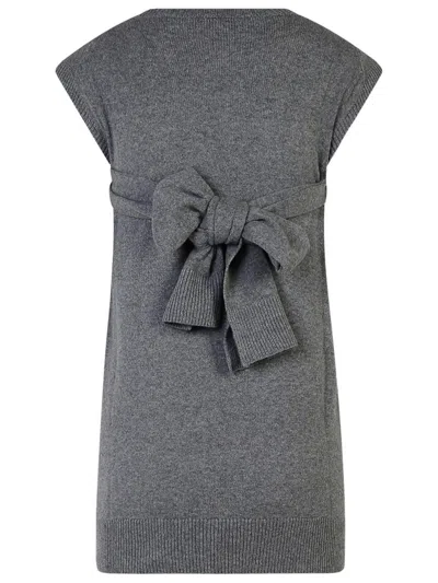 Stella Mccartney Belted Cashmere Sleeveless Sweater In Grey