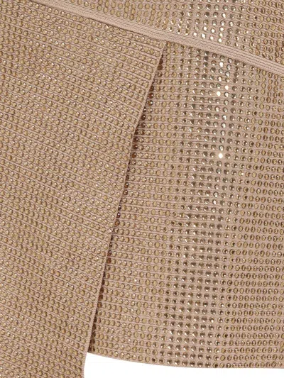 Andreädamo Andreādamo Sequin Knit Skirt In Gold