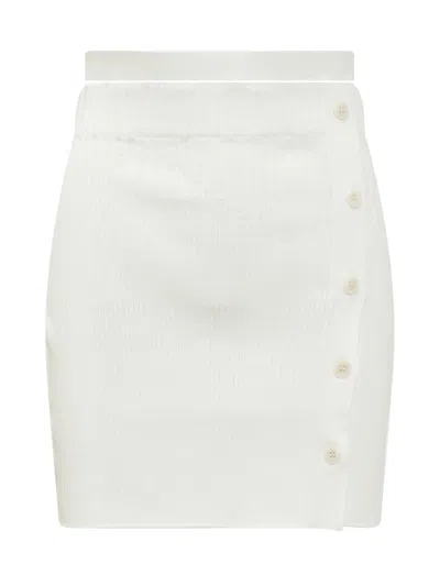 Andreädamo Andreādamo Ribbed Skirt In White