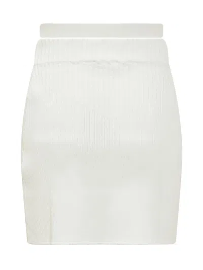 Andreädamo Andreādamo Ribbed Skirt In White