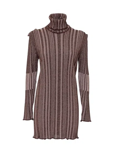 Circus Hotel Long Sleeved Dress In Brown