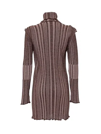 Circus Hotel Long Sleeved Dress In Brown