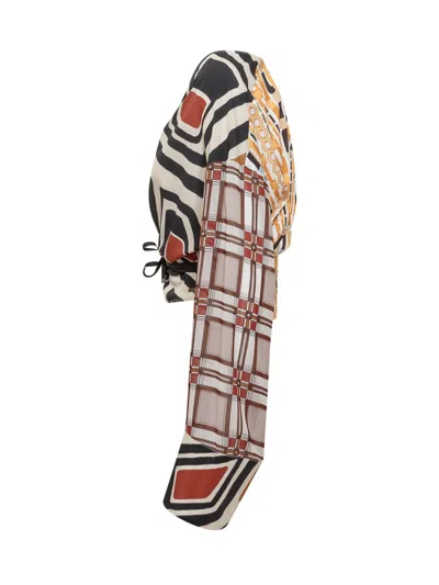 Dsquared2 Geometric-printed V-neck Blouse In Multicolor