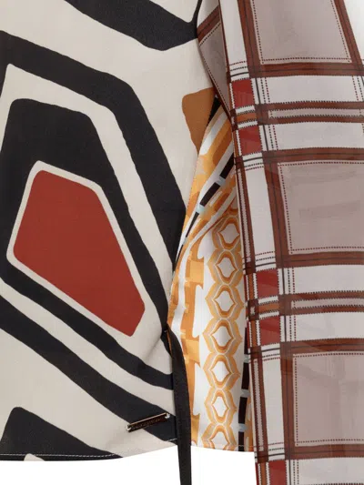 Dsquared2 Geometric-printed V-neck Blouse In Multicolor