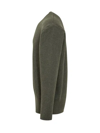 Givenchy Oversize Wool Crew Neck Sweatshirt In Green