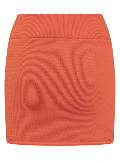 Isabel Marant Étoile Olgane Ribbed Miniskirt In Orange