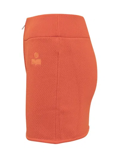 Isabel Marant Étoile Olgane Ribbed Miniskirt In Orange