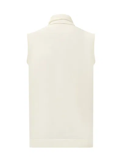 Jil Sander Draped Knitted Coconut Virgin Wool Tank Top In White