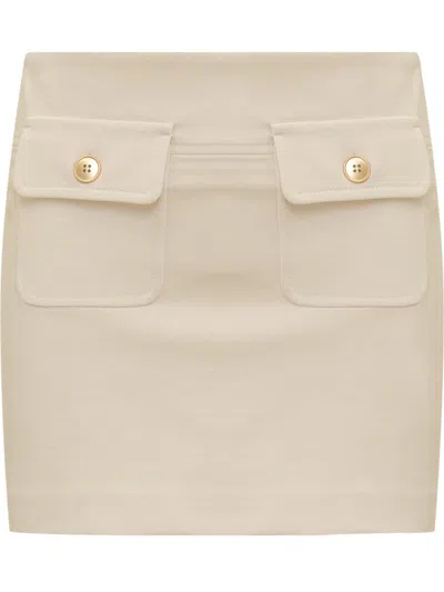 Jucca Flap-pockets Mini Skirt In Beige