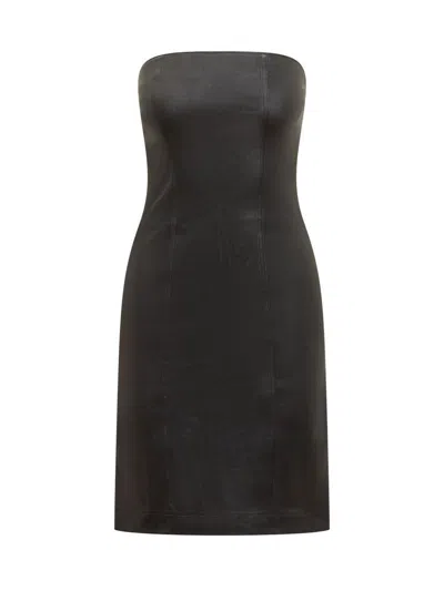 Ludovic De Saint Sernin Dress In Black Leather In Black