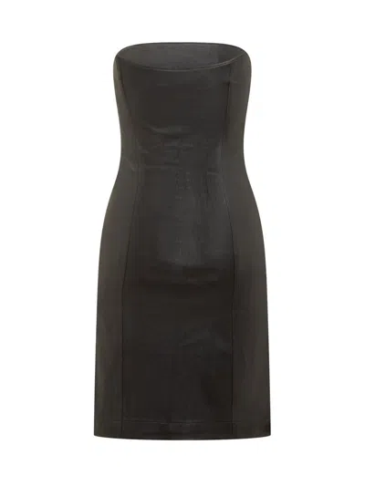 Ludovic De Saint Sernin Dress In Black Leather In Black