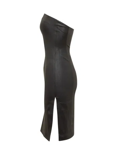 Ludovic De Saint Sernin Dress In Black Leather In Black