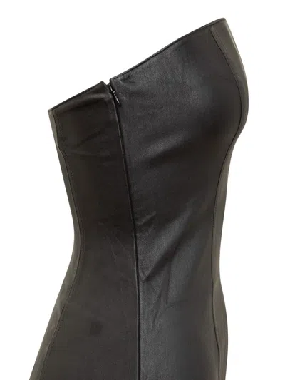 Ludovic De Saint Sernin Dress In Black Leather In Black