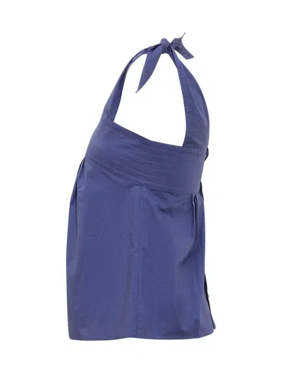 See By Chloé Blue Bow Tank Top In Blue