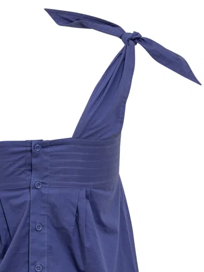 See By Chloé Blue Bow Tank Top In Blue