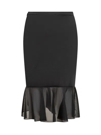 Tom Ford Viscose Skirt With Ruffles In Black