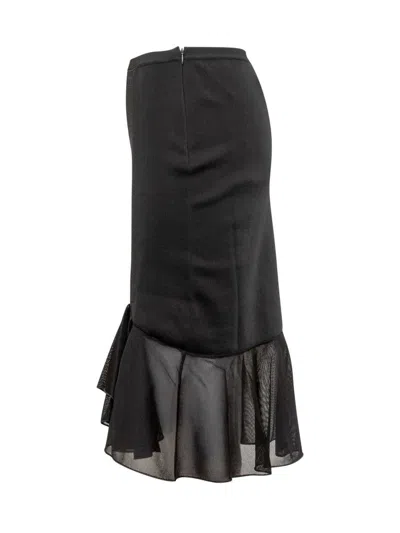 Tom Ford Viscose Skirt With Ruffles In Black