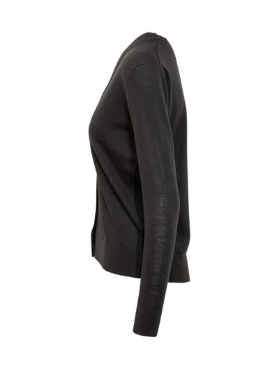 Tory Burch Black Wool-silk Blend Top