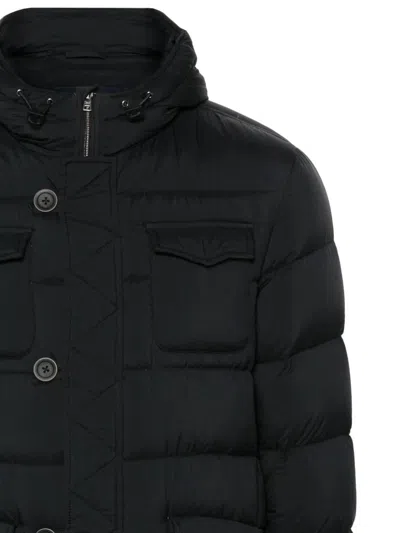 Herno Drawstring Hood Down Jacket In Black