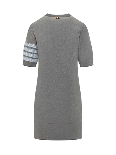 Thom Browne Cotton Dress With 4bar Logo In Grey