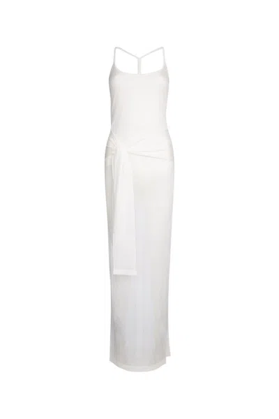 Jacquemus Off White The Maille Dress Knot In Beige