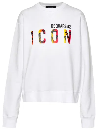 DSQUARED2 DSQUARED2 WHITE COTTON ICON SWEATSHIRT 