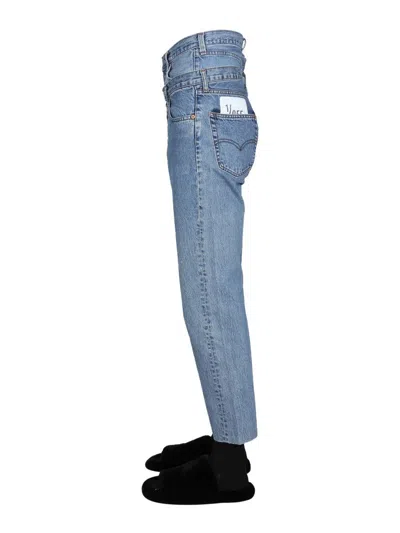 1/off Double Waist Jeans In Navy