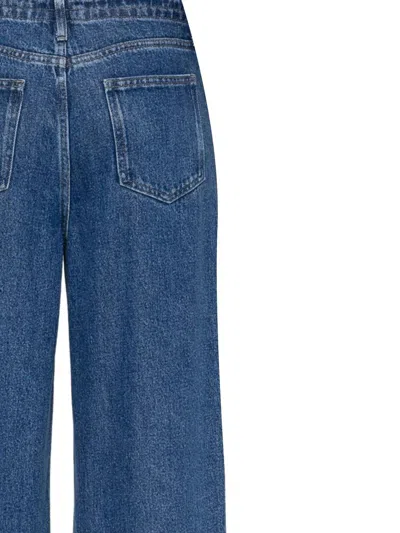 Frame Drawstring Wide Leg Jeans - Women's - Lyocell In Ghost