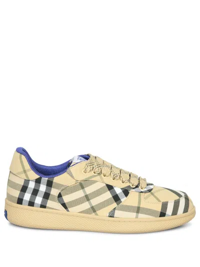 Burberry Checkered Print Low-top Sneakers In Beige