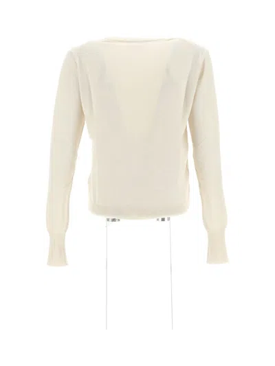 Vivienne Westwood Bea Logo Cotton & Cashmere Sweater In Cream