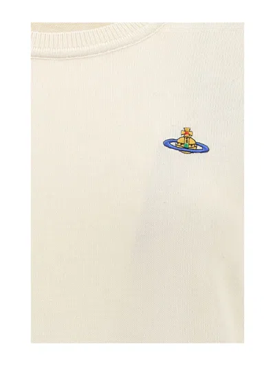 Vivienne Westwood Bea Logo Cotton & Cashmere Sweater In Cream