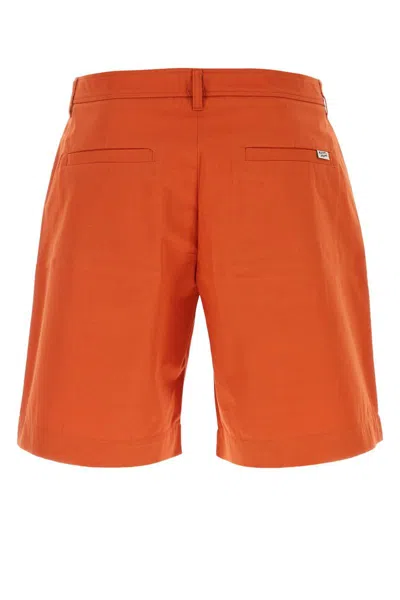 Maison Kitsuné Cotton Bermuda Shorts With Back Logoed Label In Paprika