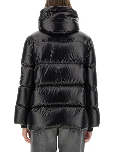 Fay A-line Caban Down Jacket In Black