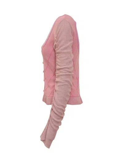 Cormio Elena Sweater With Cut-out Detail And Flounces In Pink