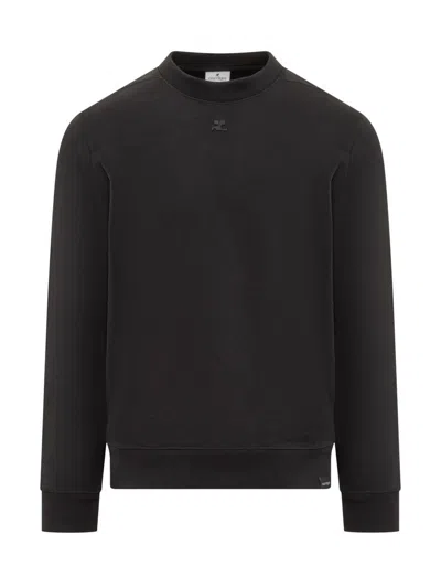 Courrèges Courreges Black Cotton Sweatshirt In Black