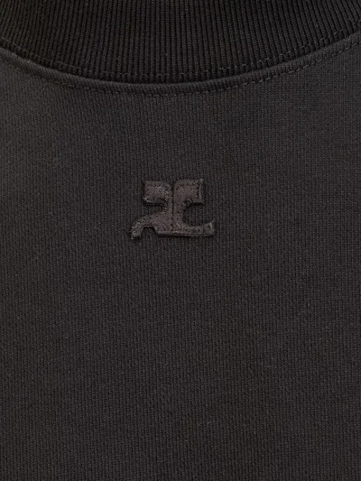 Courrèges Courreges Black Cotton Sweatshirt In Black