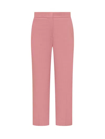 Msgm Straight-leg Cropped Trousers In Pink