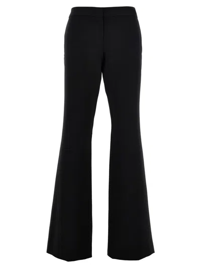 Moschino Flared High Waist Trousers With Front Crease In Black